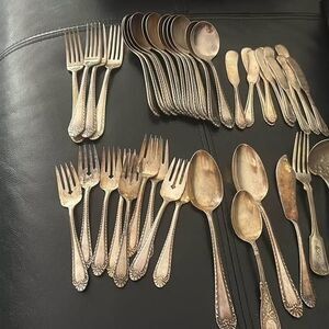 Vintage Silver Plated Flatware Mixed Lot Forks Spoons Various Patterns